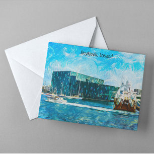Reykjavik Iceland Oil Paint Postcard