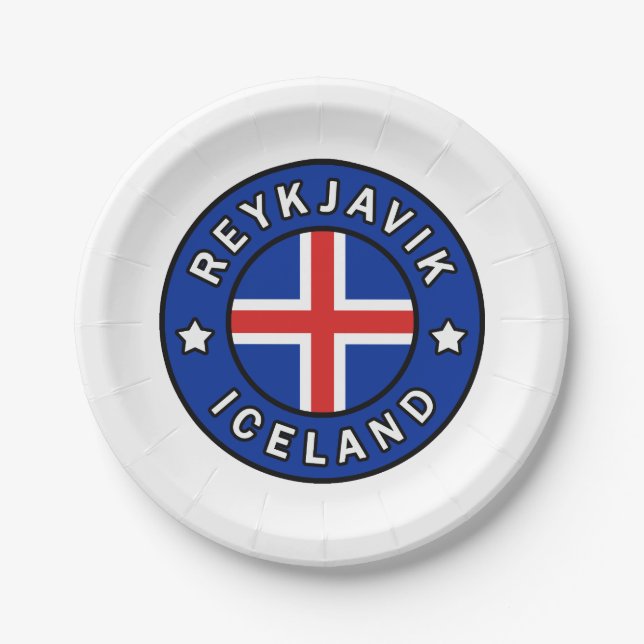 Reykjavik Iceland Paper Plate (Front)