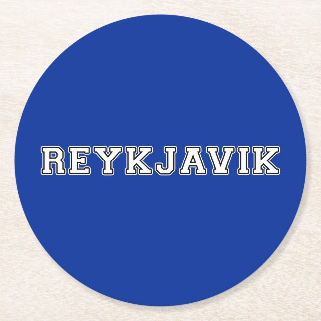 Reykjavik Iceland Round Paper Coaster (Front)
