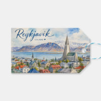 Reykjavik Iceland souvenir watercolor