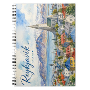 Reykjavik Iceland souvenir watercolor  Notebook