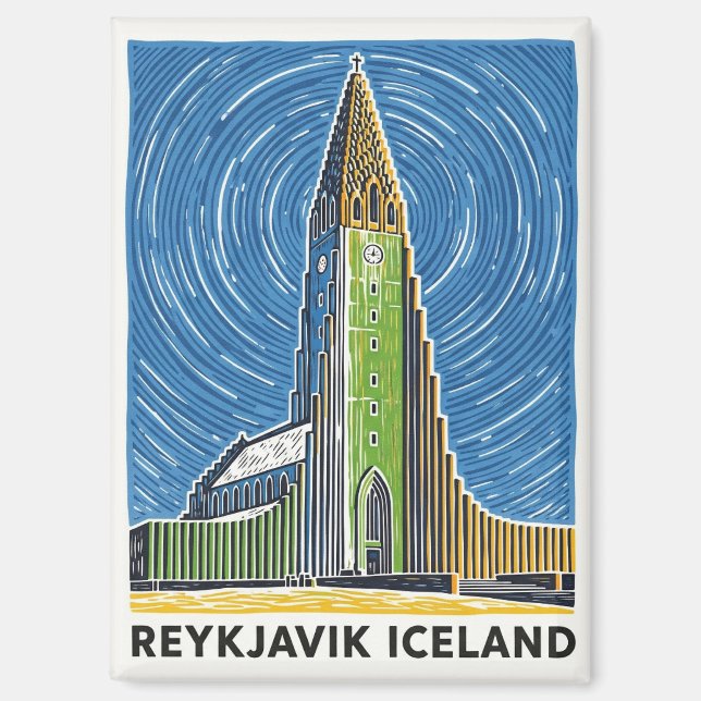Reykjavík Iceland Travel Magnet (Front)