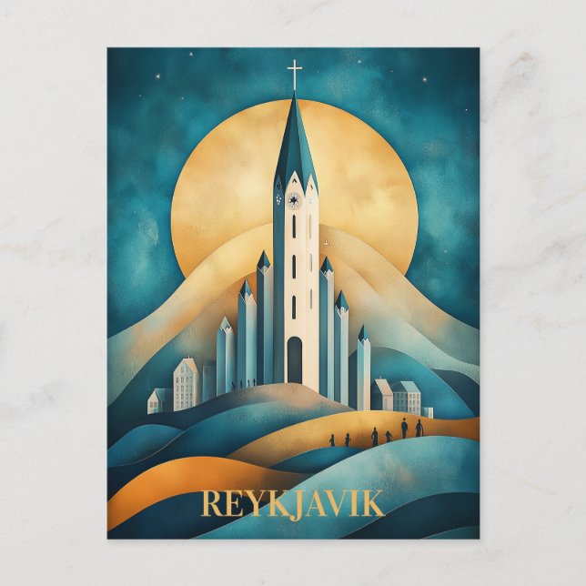 Reykjavik Iceland Travel Postcard (Front)