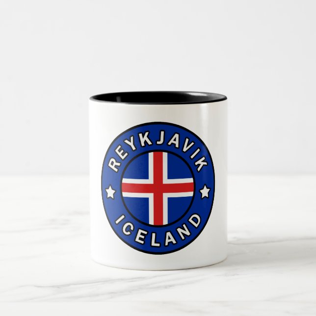 Reykjavik Iceland Two-Tone Coffee Mug (Center)