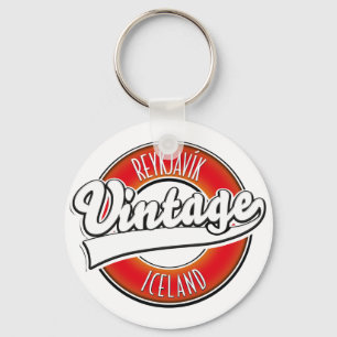 Reykjavík Iceland vitnage logo Key Ring