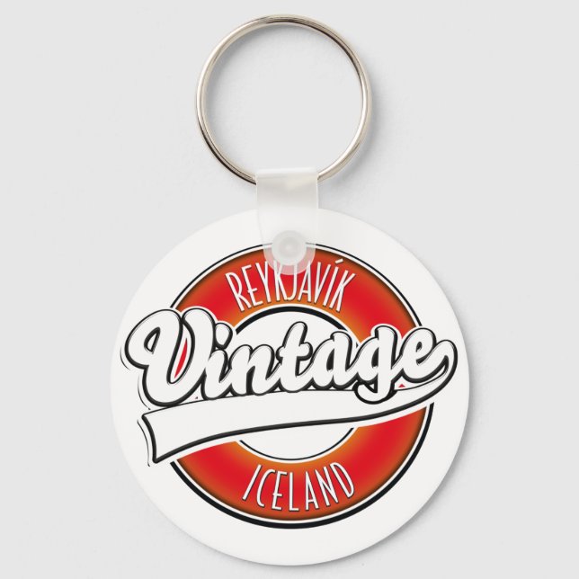 Reykjavík Iceland vitnage logo Key Ring (Front)