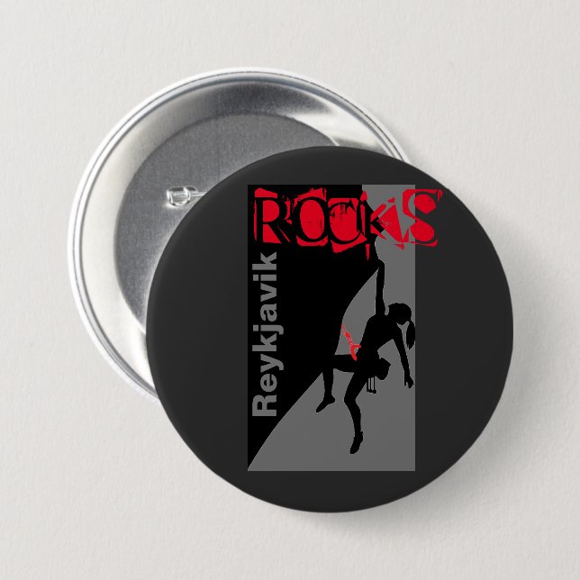 Reykjavik Rocks 7.5 Cm Round Badge (Front & Back)