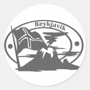Reykjavik Stamp Classic Round Sticker
