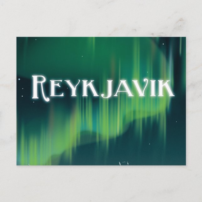 Reykjavik Vintage Travel Poster Postcard (Front)