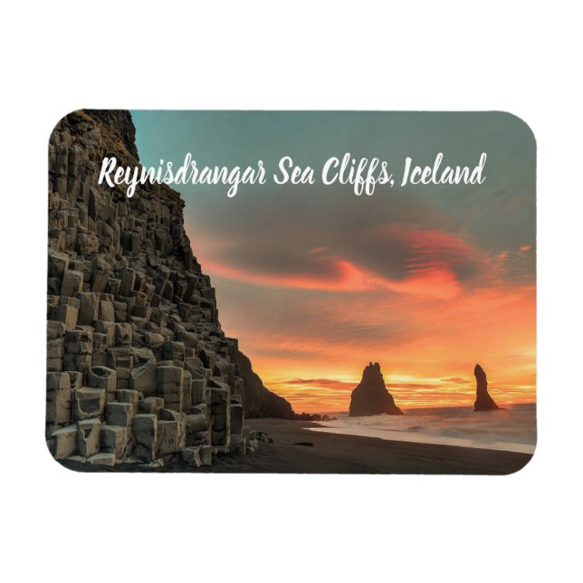 Reynisdrangar Sea Cliffs Iceland stylised Magnet (Horizontal)