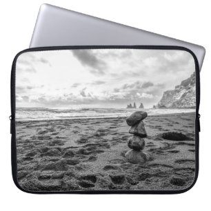 Reynisfjara Beach Cairn Laptop Sleeve
