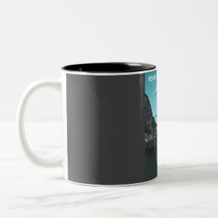 Reynisfjara Black Sand Beach Travel Poster Two-Tone Coffee Mug