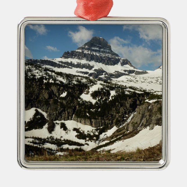 Reynolds Mountain from Logan Pass at Glacier Park Metal Ornament (Front)