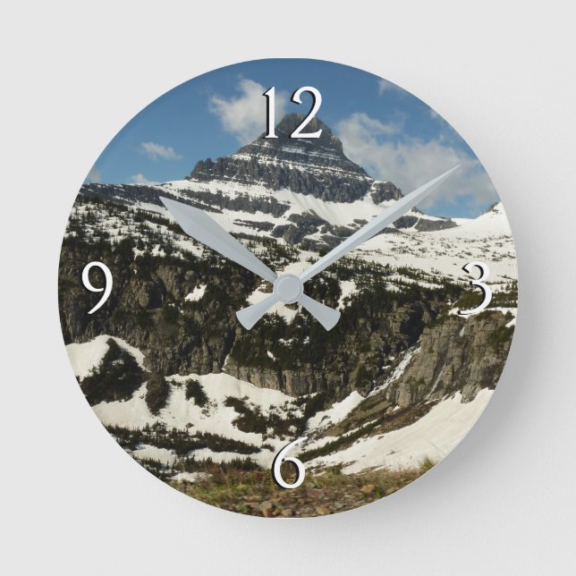 Reynolds Mountain from Logan Pass at Glacier Park Round Clock (Front)