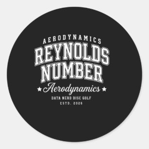 Reynolds Number Aerodynamics Disc Golf Classic Round Sticker
