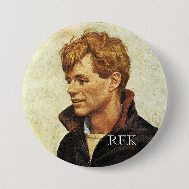 RFK in JFK's jacket 7.5 Cm Round Badge (Front)