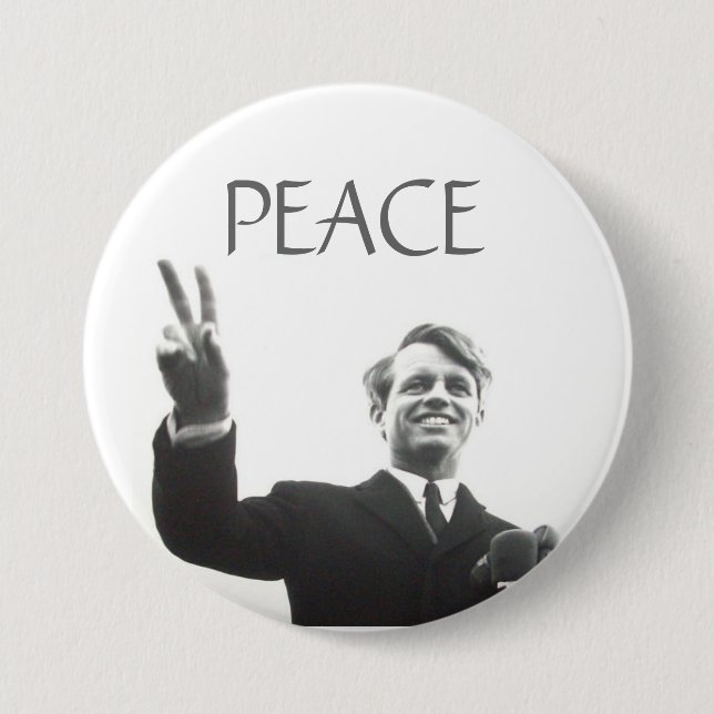 RFK PEACE 7.5 CM ROUND BADGE (Front)
