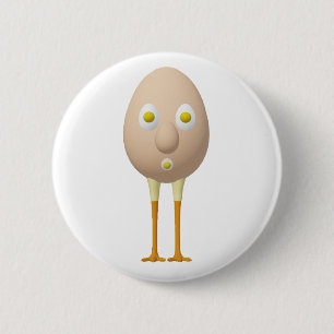 RG & RA Quirky Egg Character Cute Design 6 Cm Round Badge