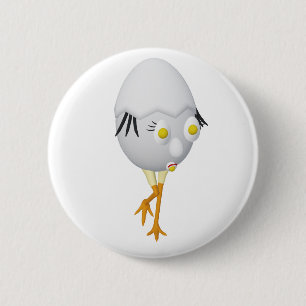 RG & RA Quirky Egg Character Cute Design 6 Cm Round Badge