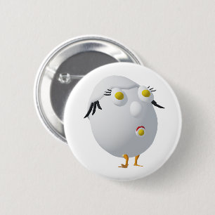 RG & RA Quirky Egg Character Cute Design 6 Cm Round Badge