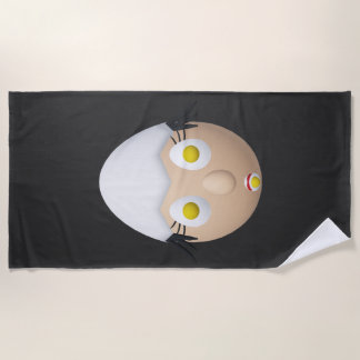 RG & RA Quirky Egg Character Cute Design Beach Towel