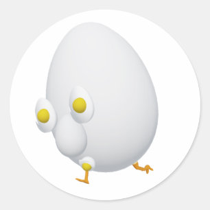 RG & RA Quirky Egg Character Cute Design Classic Round Sticker