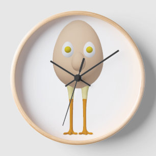 RG & RA Quirky Egg Character Cute Design Clock