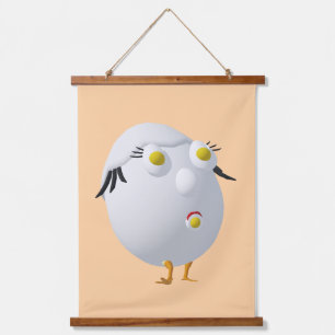 RG & RA Quirky Egg Character Cute Design Hanging Tapestry