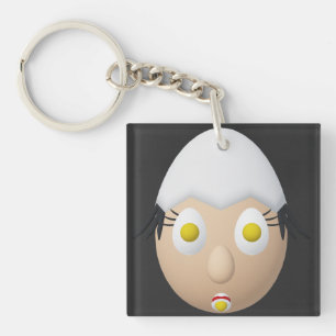 RG & RA Quirky Egg Character Cute Design Key Ring