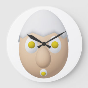 RG & RA Quirky Egg Character Cute Design Large Clock