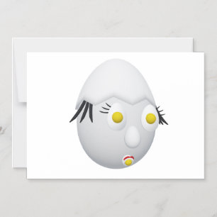 RG & RA Quirky Egg Character Cute Design Magnetic Invitation