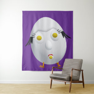 RG & RA Quirky Egg Character Cute Design Tapestry