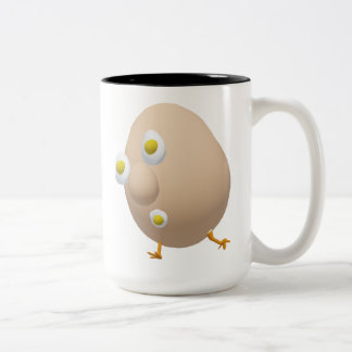 RG & RA Quirky Egg Character Cute Design Two-Tone Coffee Mug