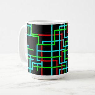 RGB Geometric Grid  Coffee Mug