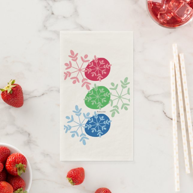 RGB Snowflakes Napkin (Insitu)