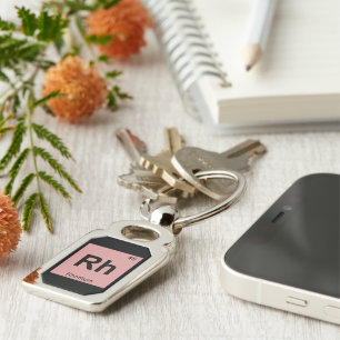 Rh - Rhodium Chemistry Periodic Table Symbol Key Ring