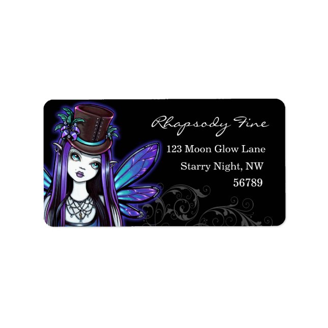 "Rhapsody" Gothic Absinthe Fairy Art Labels (Front)