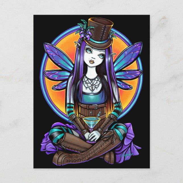 "Rhapsody" Gothic Absinthe Fairy Art Postcard (Front)