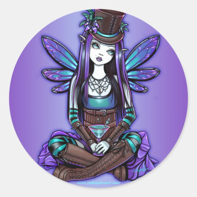 "Rhapsody" Gothic Absinthe Fairy Art Stickers (Front)