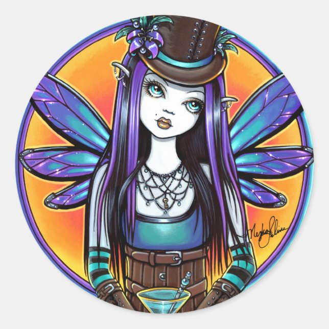 "Rhapsody" Gothic Absinthe Fairy Art Stickers (Front)