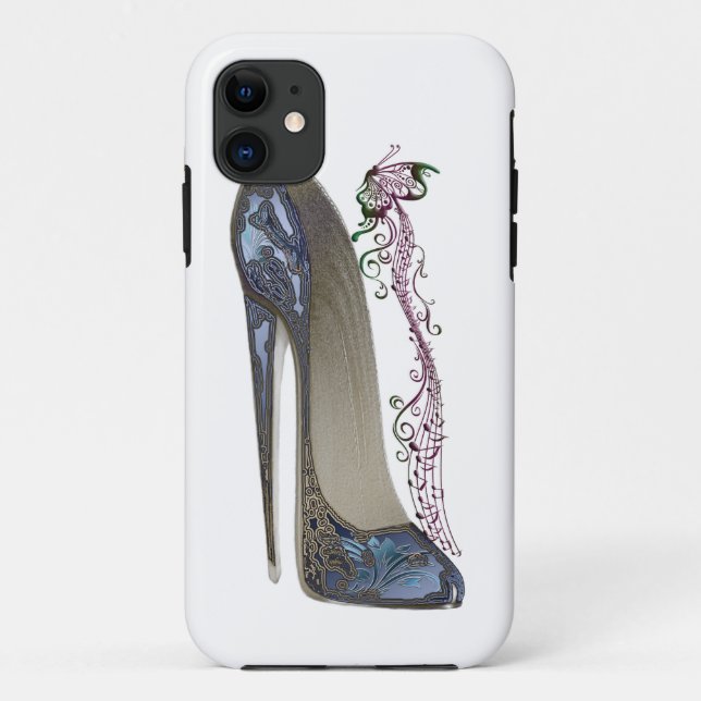Rhapsody in Blue Stiletto Shoe Art Case-Mate iPhone Case (Back)