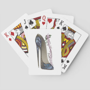 Rhapsody in Blue Stiletto Shoe Art Playing Cards