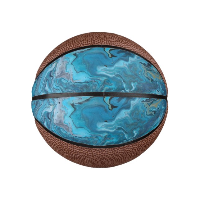Rhapsody in Turquoise Mini Basketball (Front)