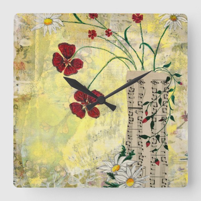 Rhapsody of Flowers Wall Clock (Front)