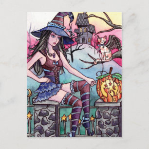 Rhea - Haunted House Witch Postcard