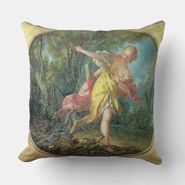 Rhea Sylvia fleeing from the Wolf, 1756 Cushion (Front)