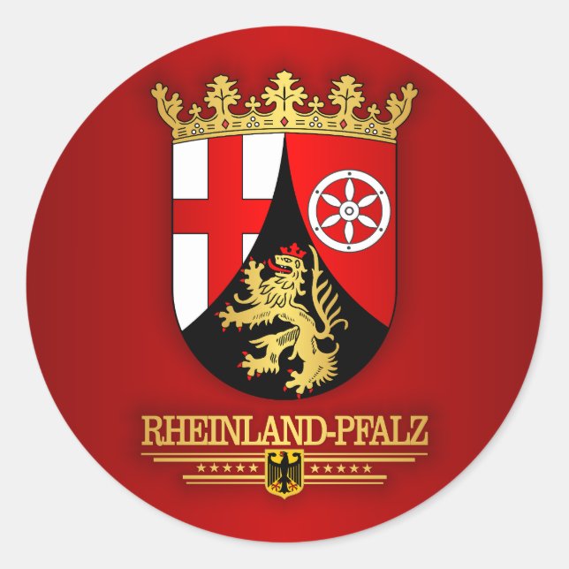 Rheinland-Pfalz COA Classic Round Sticker (Front)