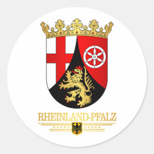Rheinland-Pfalz (Rhineland-Palatinate) COA Classic Round Sticker