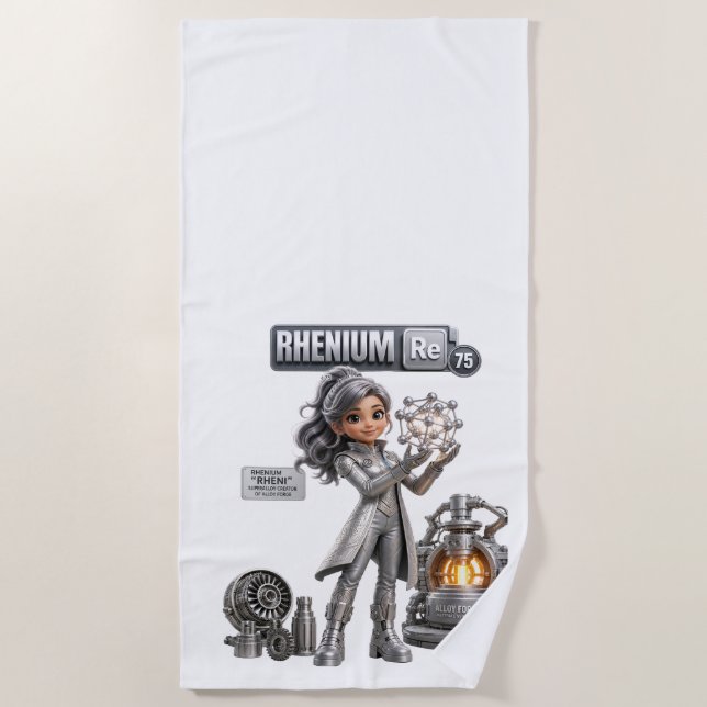 Rhenium character from the ATOMIVRA™ Beach Towel (Front)