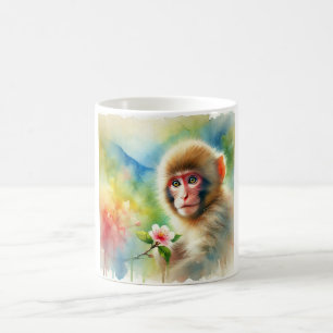 Rhesus Macaque 221024AREF134 - Watercolor Coffee Mug